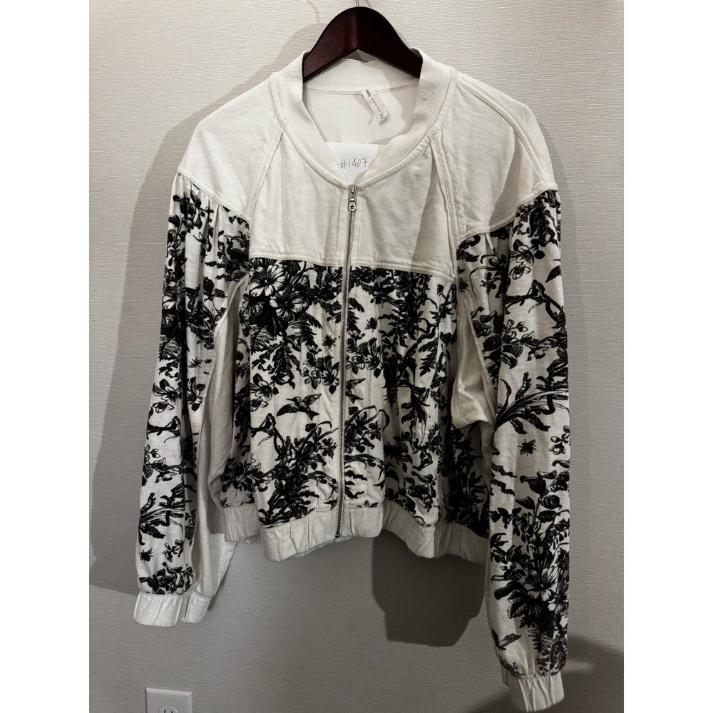 Daily‎ Practice Anthropologie Floral Print Bomber Jacket Cropped Women's XL - Picture 11 of 15